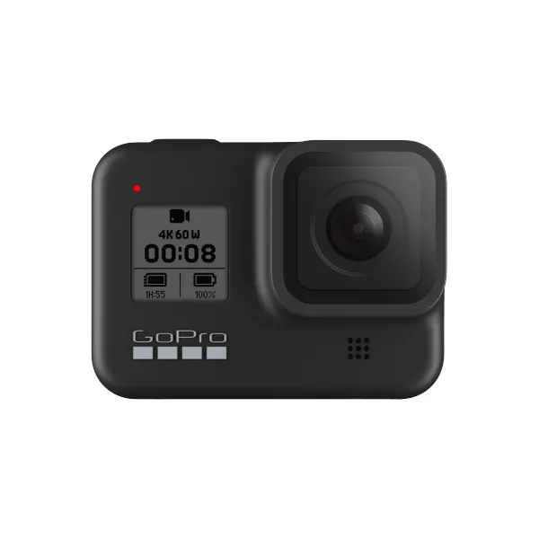 Does the GoPro HERO8 Black Camera come with a memory card? Grip handle, strap? Battery, spare?