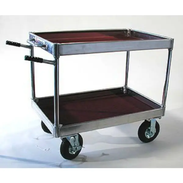 Do you have any carts that have stabilizing legs or platforms that can replace the wheels by pressing them down wit